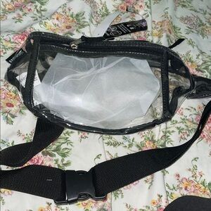 Stylish Transparent Crossbody Bag with Black Trim
